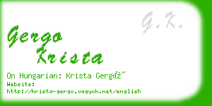 gergo krista business card